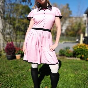 NWT Sourpuss pink spiderweb Lydia dress